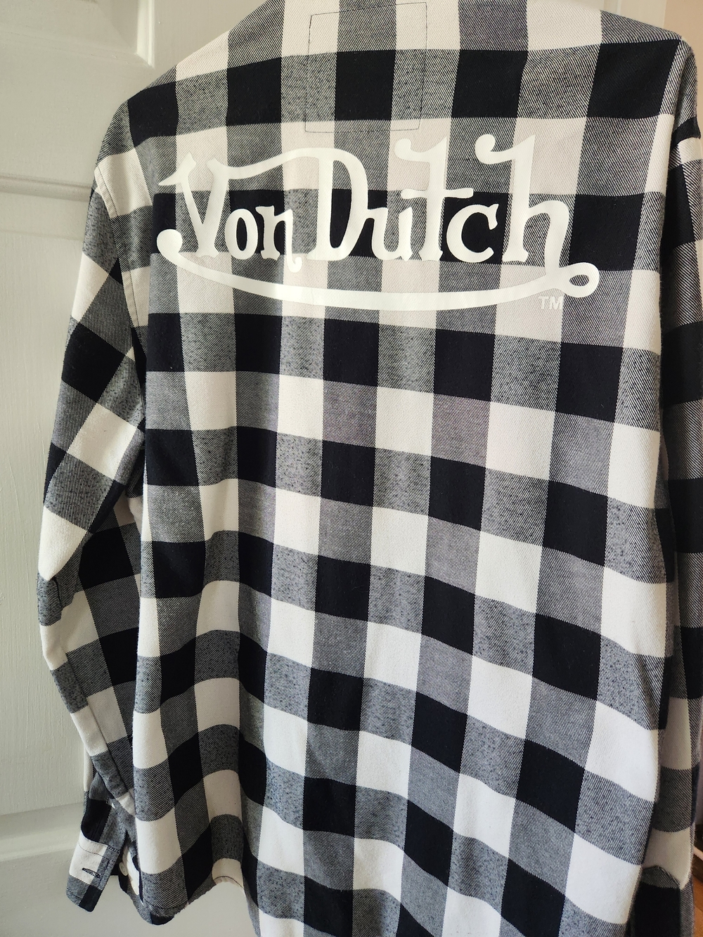 Von Dutch Black & White Buffalo Plaid Button-Up Shirt